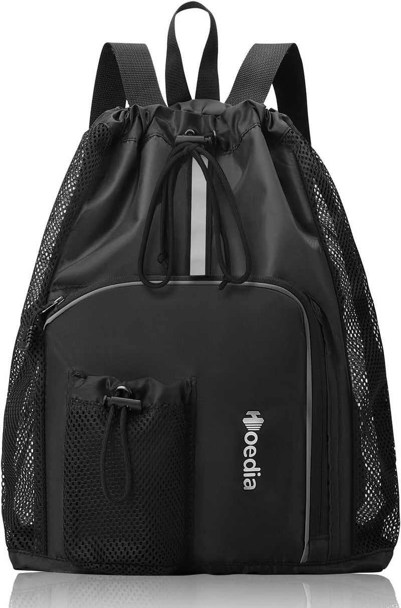 Hoedia Mesh Swim Bag Drawstring Backpack Beach Backpack for Swimming, Pool, Gym, and Workout Gear - Image 1